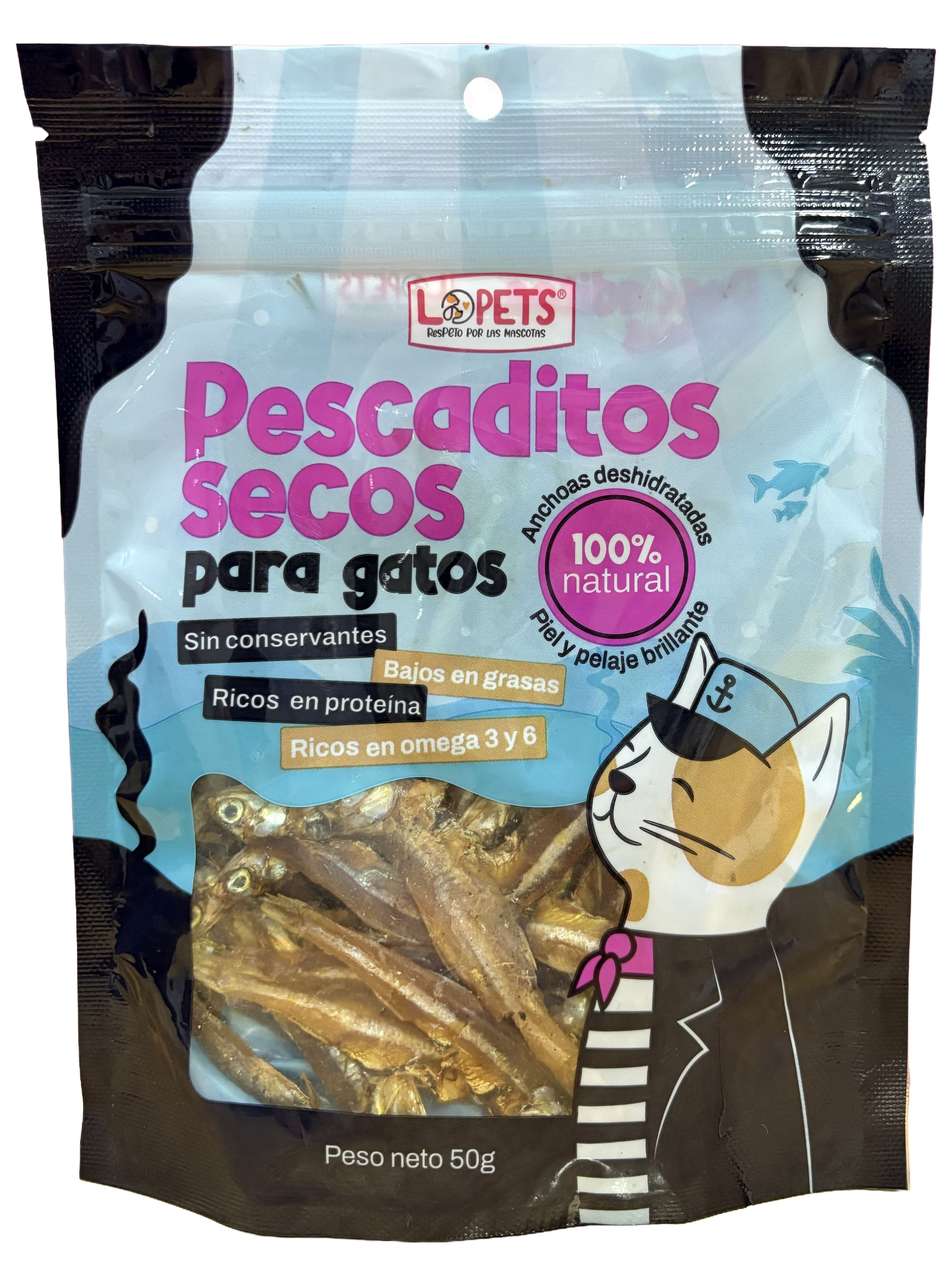 Pescaditos Secos para Gatos 50g LoPets
